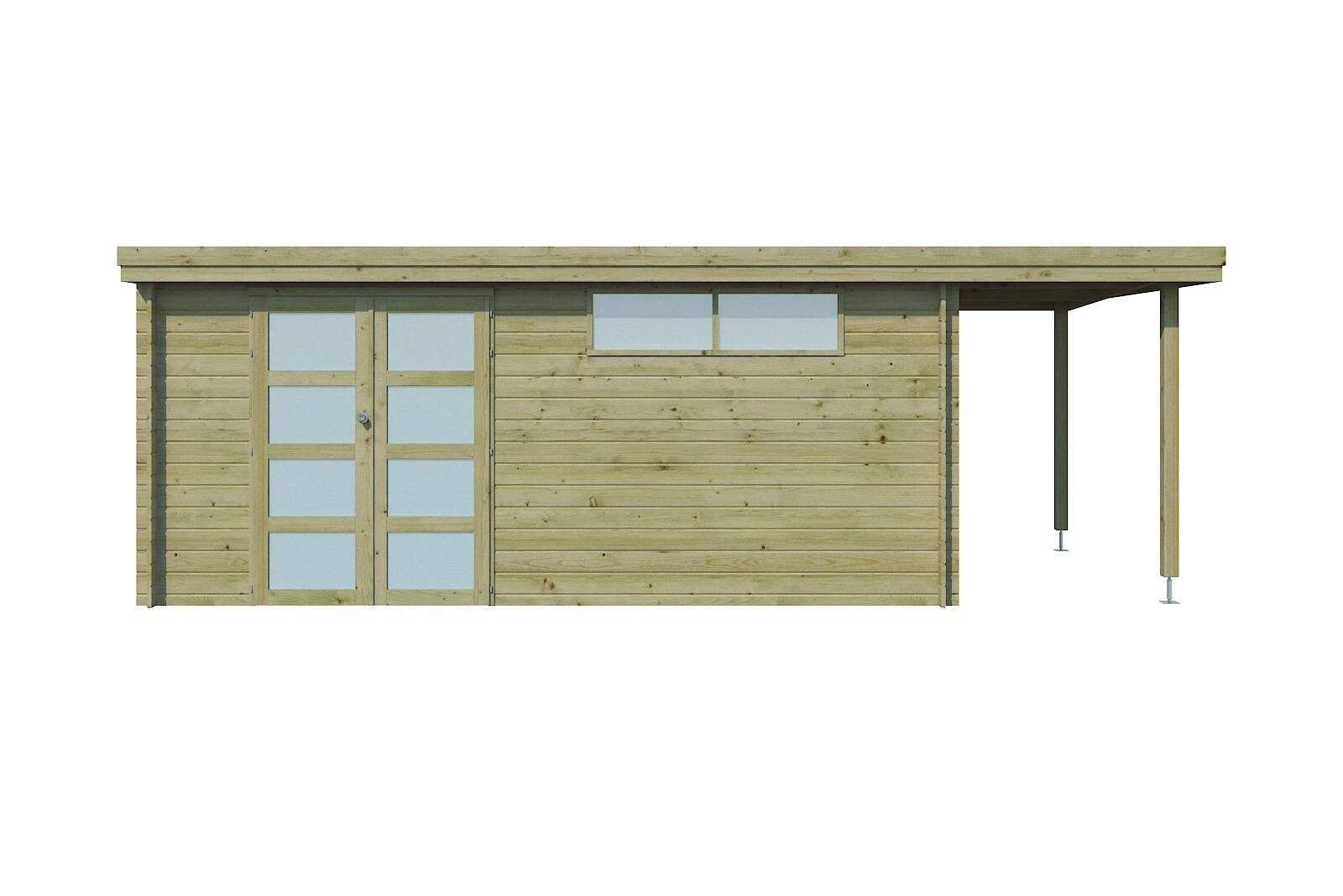 Woodlands Blokhut Oregon met Overkapping Geïmpregneerd 655 x 295 cm (6550 x 2950 mm) - Afbeelding 1